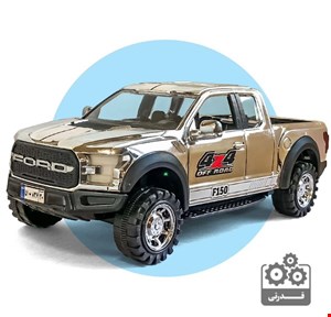 ماشین پیکاپ قدرتی FORD رنگ طلایی کروم 23 سانتی