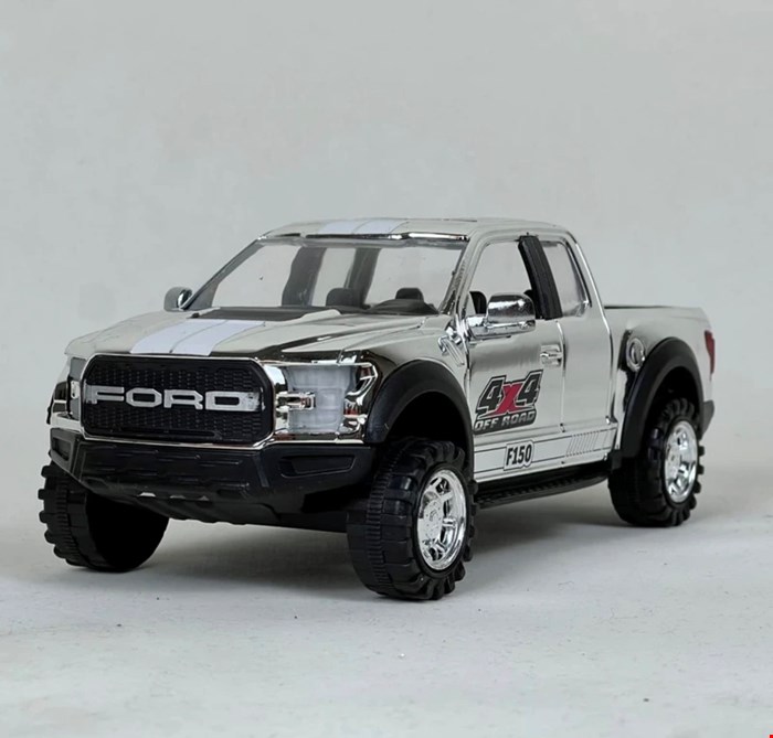 ماشین پیکاپ قدرتی FORD رنگ کروم 23 سانتی